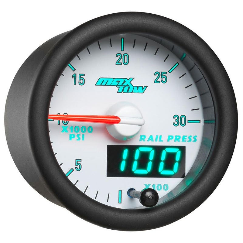 MaxTow Match 30,000 PSI Fuel Rail Pressure Gauge Kit for Dodge Ram 5.9L 6.7L Cummins 3rd Gen Diesel Truck - Double Vision Display with Analog & Digital Readouts - 2-1/16" - Image 1